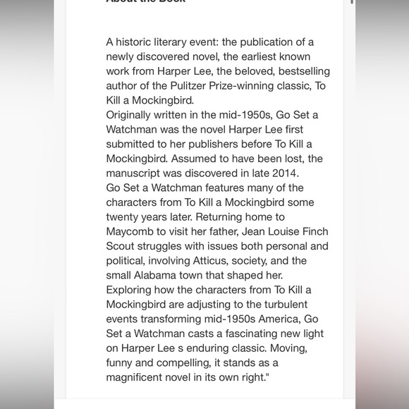 Go Set A Watchman Hardcover - Picture 2 of 2